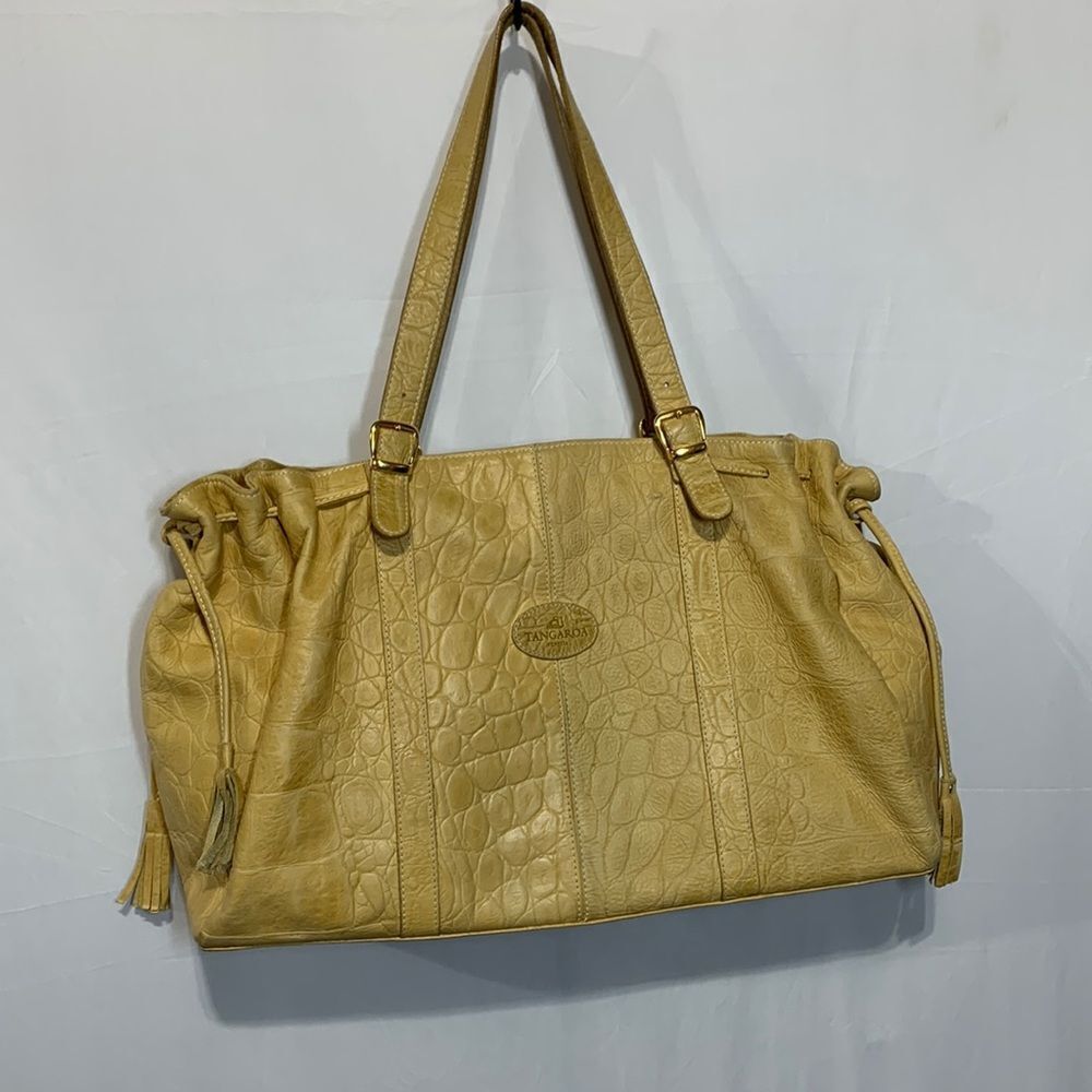 TANGAROA Venice Terrida embossed leather tote bag Made in Italy